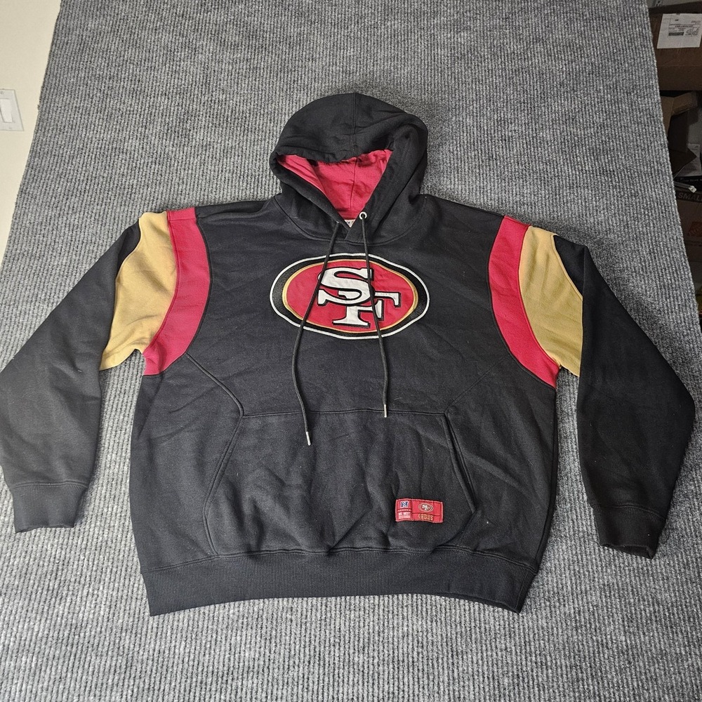 San Francisco 49ers Hoodie Mens XL Black NFL Football Ultra Game Colorblock